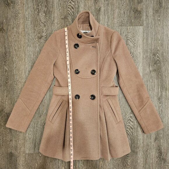 MAK IN STYLE Camel Wool Blend Double Breasted Peacoat 66 - Picture 8 of 11